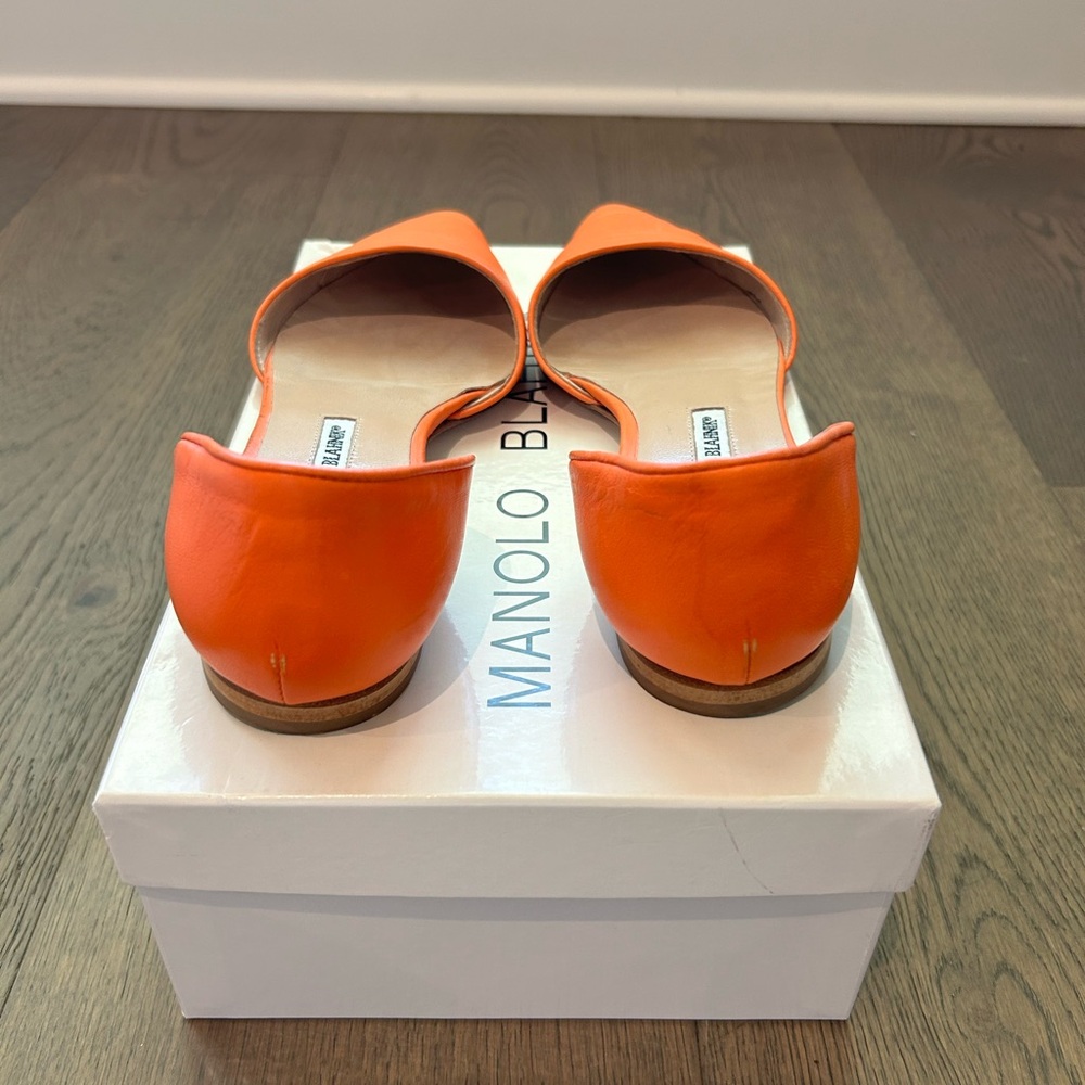 Authentic Manolo Blahnik Orange Slides - image 4